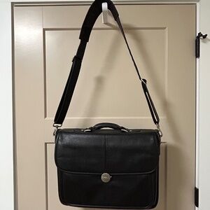 Dell Leather Laptop Bag - Black
